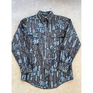Vintage Duck Bay Camouflage Button-Up Shirt With Embroidered Duck Pocket M3